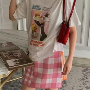 MAY25 韓國連線 The Sylvester & Tweety復古畫報做舊感短袖T恤上衣