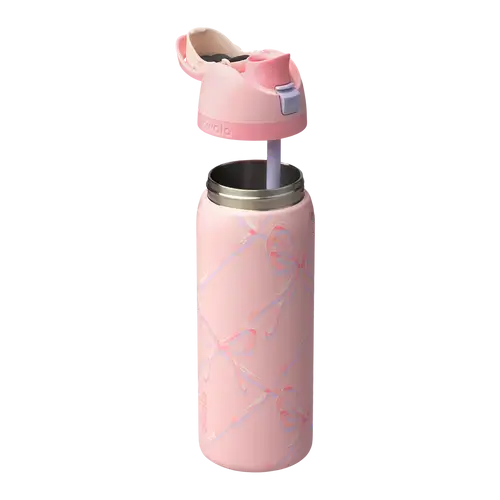 OWALA FreeSip® 32oz 不鏽鋼保冷運動水壺｜雙飲口吸管直飲設計｜Sugar Plum Fairy 紫粉色