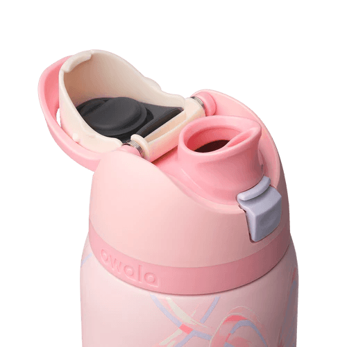 OWALA FreeSip® 32oz 不鏽鋼保冷運動水壺｜雙飲口吸管直飲設計｜Sugar Plum Fairy 紫粉色