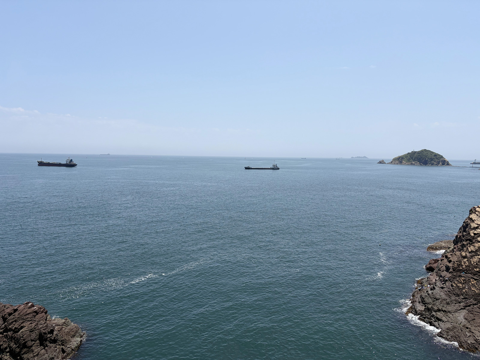 從釜山海邊步道看出去的海景